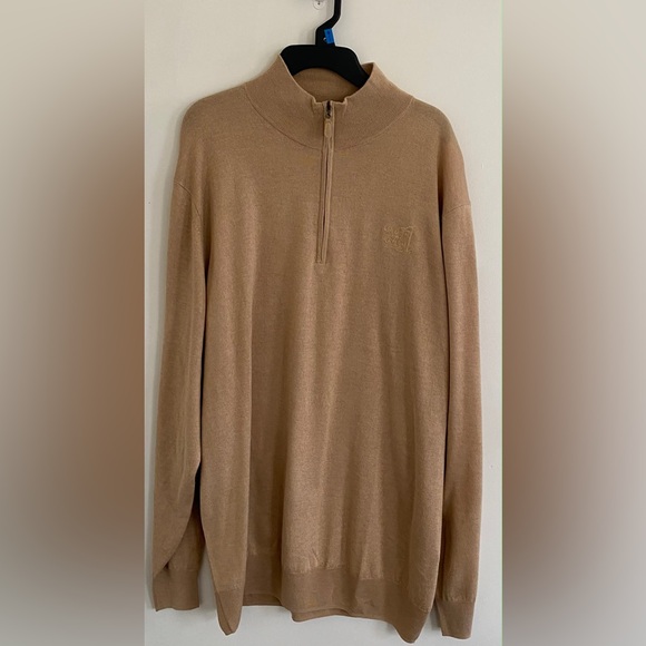 Samuel Baron Quarter zip silk & cashmere sweater size 2XL